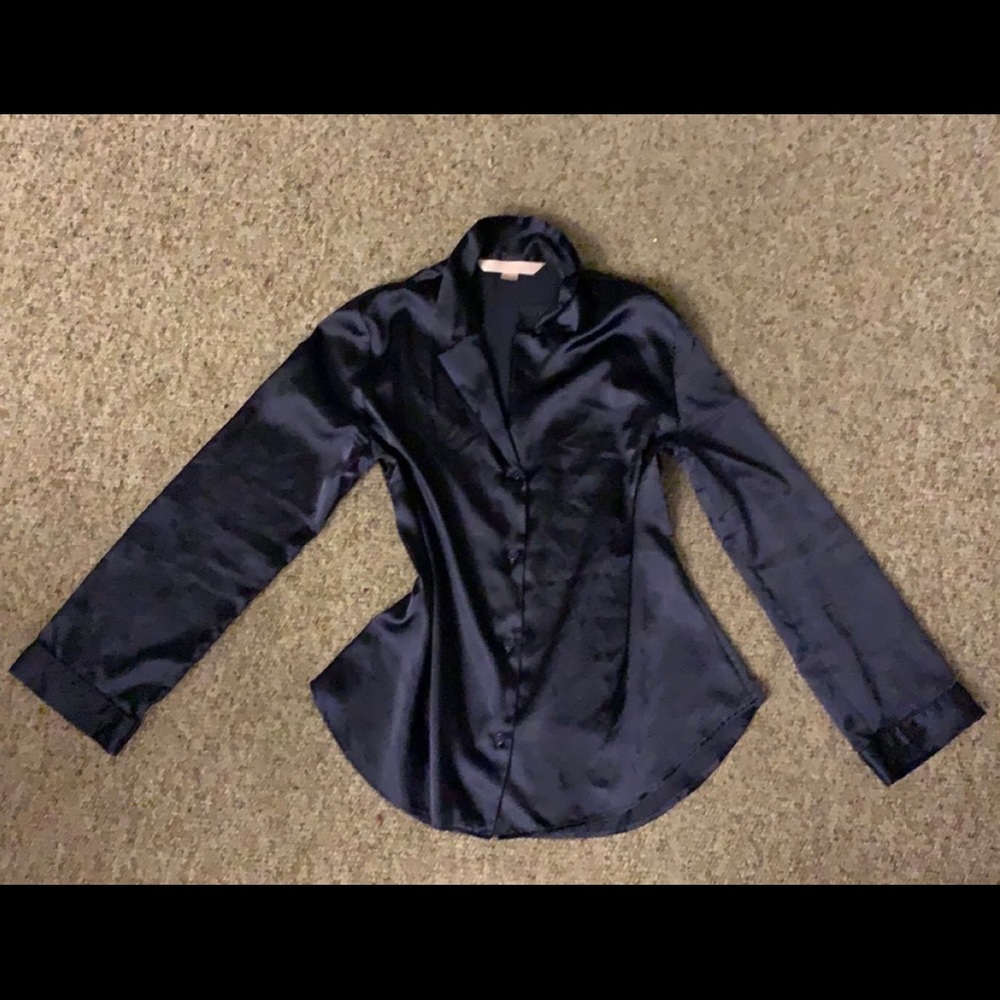 Victoria’s Secret Dark Blue Silky Pajama Top